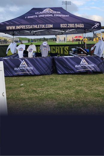 Impress Athletix on-site event merchandise tent
