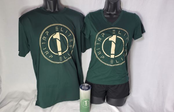 Coordinated organization T-shirts, athletic shorts and branded tumbler available through a fundraising shop.