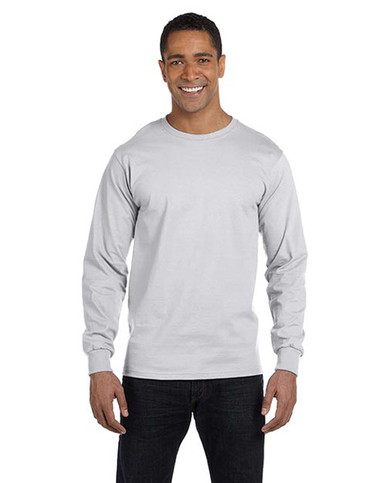 [APTSG840A-XL-WH] Adult 5.5 oz., 50/50 Long-Sleeve T-Shirt (XL, White)