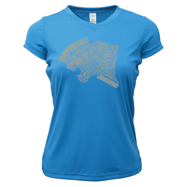 [APSUJSSXT77] Southern Jaguars Bling Women's V-Neck Performance T-Shirt