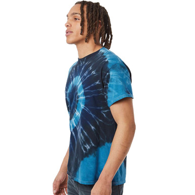 [APTPSS200MSXL] Dyenomite Deep Sea Multi-Color Spiral Tie-Dyed T-Shirt (XL)