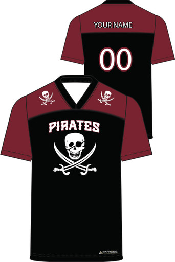 Two-Tone Custom Football Fan Jersey (XS, YXS)