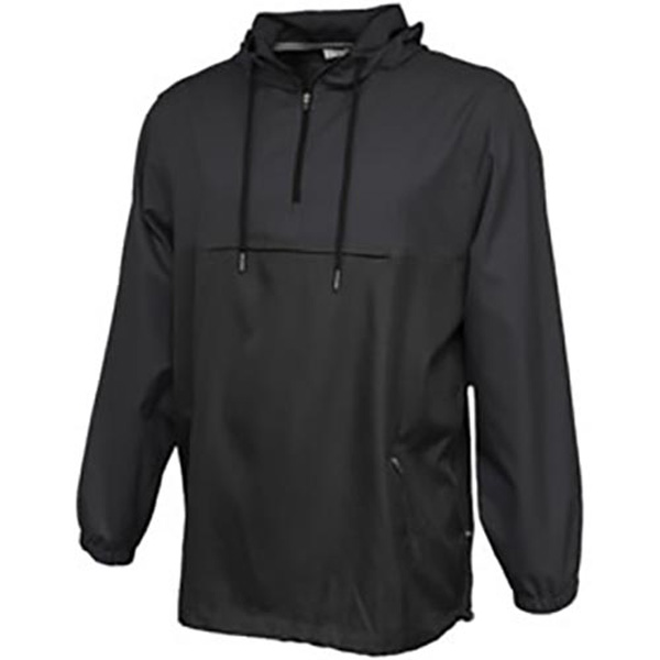 [APADOWWD2501-4] Color Block Anorak Pullover (Large, Black/Black)