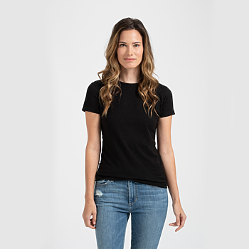 [APTS213A-WH-XS] Ladies Fine Jersey Slim Fit Tee (XS, White)