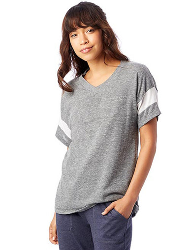 [CU01988E1-XS-EcoBla] Powder Puff Eco Fan Jersey T-Shirt (XS, Eco Black & Eco Ivory)