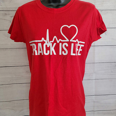 [TILTee-L-White] Track is Life Tee | Graphic T-Shirt Track is Life (Large, White)