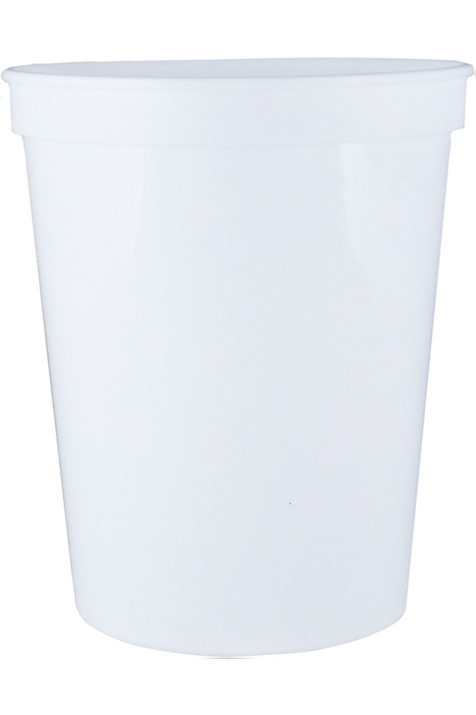 [LPS16C 1-WH] 16 oz. Smooth Wall Plastic Stadium Cup (White)